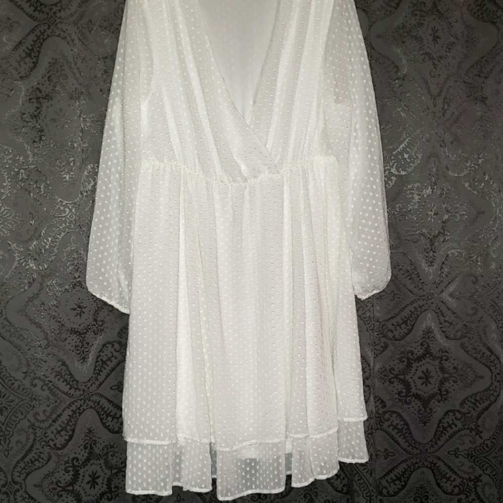 White Swiss dot dress